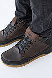 Чоловічі кросівки шкіряні зимові коричневі на хутрі 42, фото 6