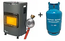 Газовий нагрівач Geko 4200 Вт із редуктором і регулюванням потужності + балон 27 л