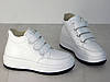 Кросівки жіночі зимові шкіряні на липучках стильні білі, фото 4
