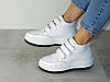 Кросівки жіночі зимові шкіряні на липучках стильні білі 36р, фото 5
