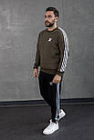 Спортивний костюм чоловічий зимовий Adidas теплий трикотажний на флісі (світшот + штани) бордо Туреччина. Живе фото, фото 8