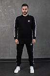 Спортивний костюм чоловічий зимовий Adidas теплий трикотажний на флісі (світшот + штани) бордо Туреччина. Живе фото, фото 9