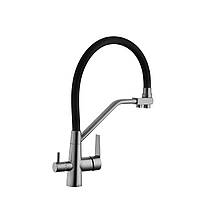 Змішувач для кухні з підключенням до фільтра Kroner KRP Edelstahl Klassisch - PVD03817BLK, фото 3