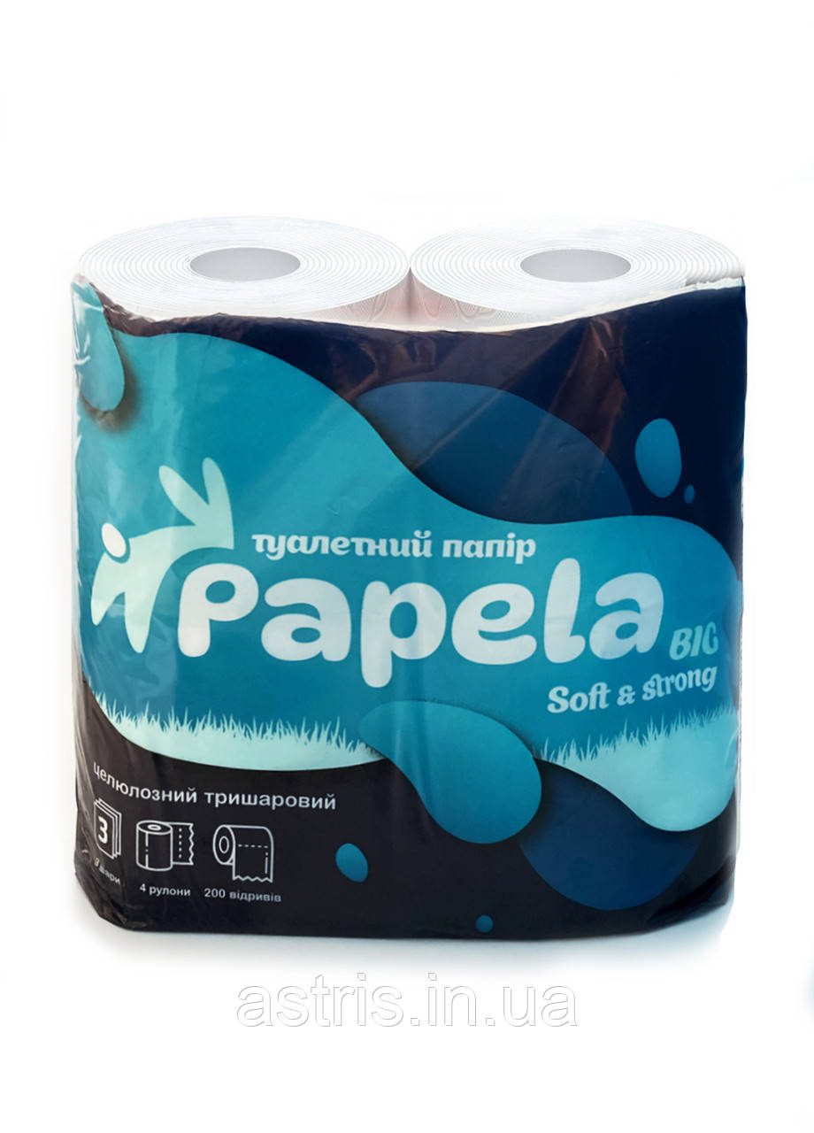 Туалетний папір Papela Middle 3 шари 4 рулони