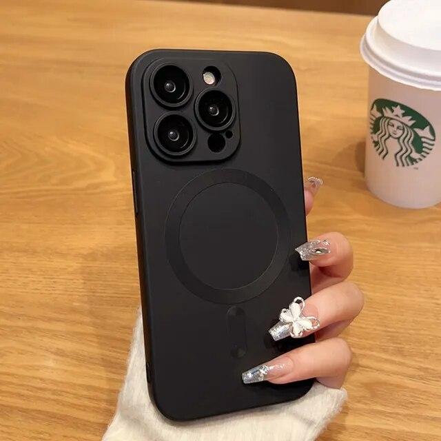 Чорний  чохол MagSafe для iPhone 14 pro , силиконовый прозрачный чехол для айфон 14 pro , чехол на айфон