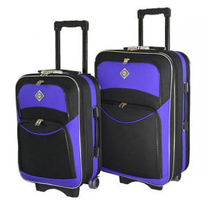 Валіза набір тканина 2 шт. середня Bonro Style чорно-фіолетова