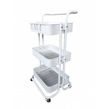 Стелаж етажерка з полицями на колесах Bonro B-023 білий, фото 1