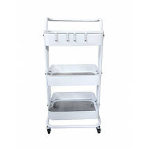 Стелаж етажерка з полицями на колесах Bonro B-023 білий, фото 2