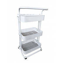 Стелаж етажерка з полицями на колесах Bonro B-023 білий, фото 4