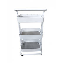 Стелаж етажерка з полицями на колесах Bonro B-023 білий, фото 5