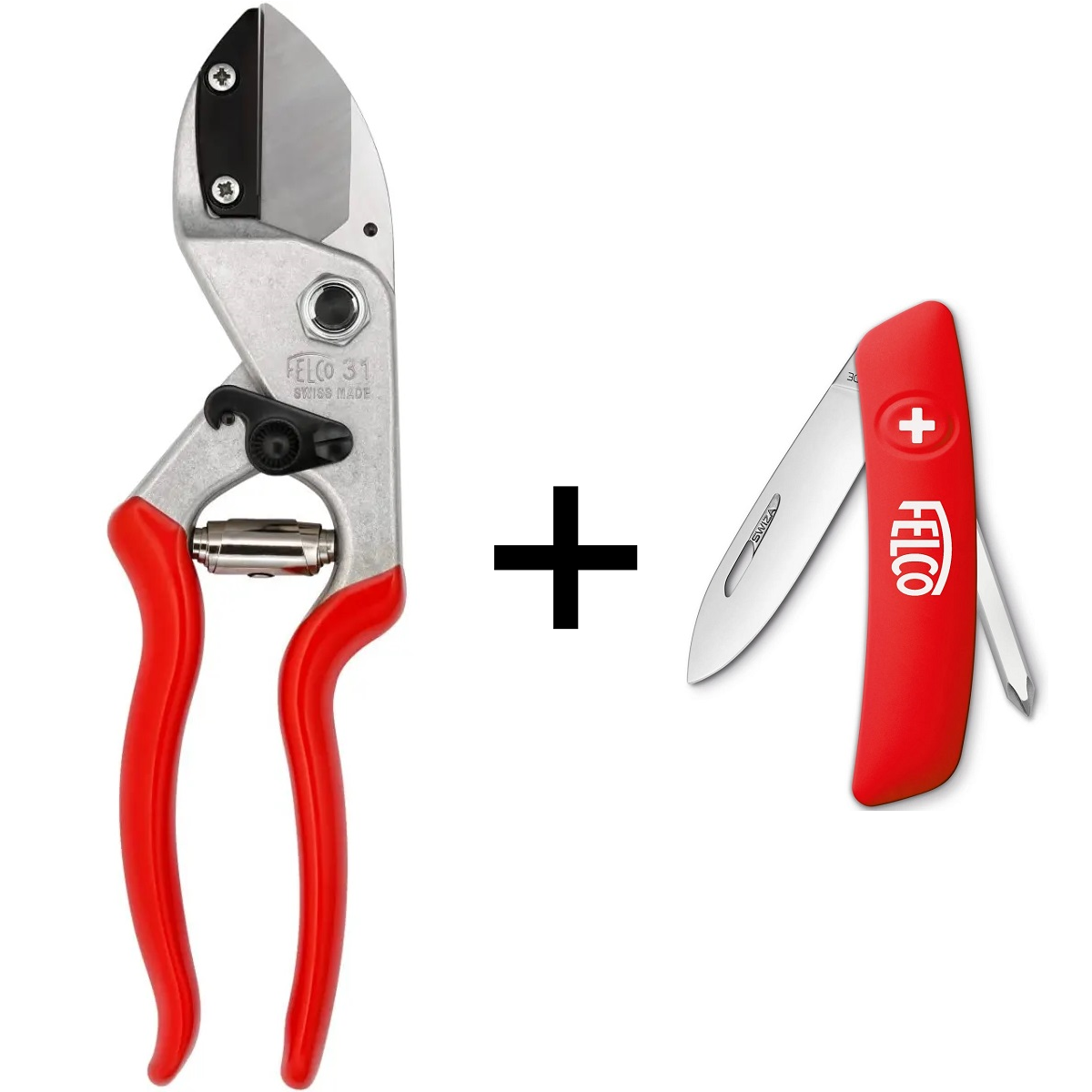 Акційний набір Садовий секатор FELCO 31 з коваделцем + Ніж FELCO 502 (Фелко 31+502)