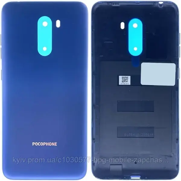 Задня панель корпусу (кришка акумулятора) для Xiaomi Pocophone F1 (M1805E10A), оригінал Синій, фото 1