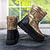 Черевики дутики жіночі на хутрі золотисті 4270, фото 6