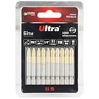 Біти PH2×50 мм 1⁄4" 10 шт S2 TIN (блістер) ТМ ULTRA