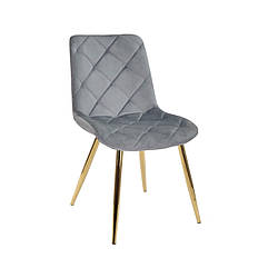 Стілець Mike м'який сірий оксамит PH — 601 GD на металевих золотистих ногах