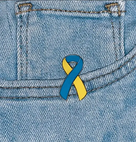 Патріотична брошка-значок, Ukraine Ribbon, 2.7 х 1.5 см., фото 5