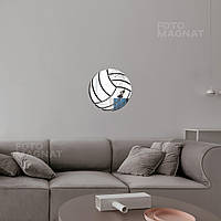 Зеркальная наклейка на стену в виде мяча "Volleyball" акриловая панель для декора интерьера, 1 шт. Серебро