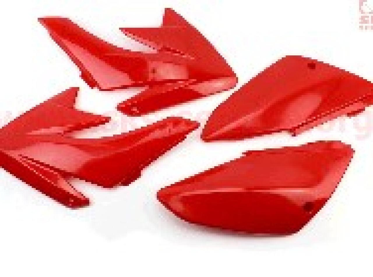 Пластик Питбайк (комплект) (7 шт) Красный Honda CRF70/KAYO CRAZY CAT 140сс/GEON X-PIT JPX - фото 1 - id-p1993649664
