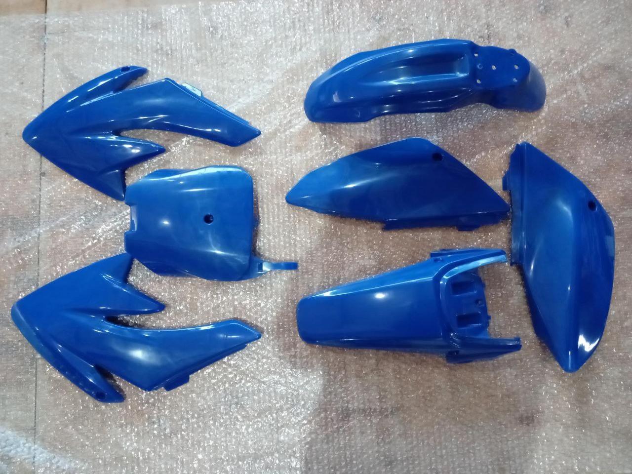 Пластик Питбайк (комплект) (7 шт) Синий Honda CRF70/KAYO CRAZY CAT 140сс/GEON X-PIT JPX - фото 1 - id-p1993649666