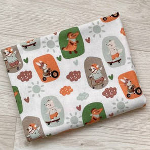 Білоземельна тканина Фланель (байка) звірятка дитяча 240 см для пелюшок, постільної білизни, бортиків ліжечка в рулоні 25 м, фото 2