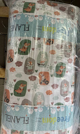 Білоземельна тканина Фланель (байка) звірятка дитяча 240 см для пелюшок, постільної білизни, бортиків ліжечка в рулоні 25 м, фото 3