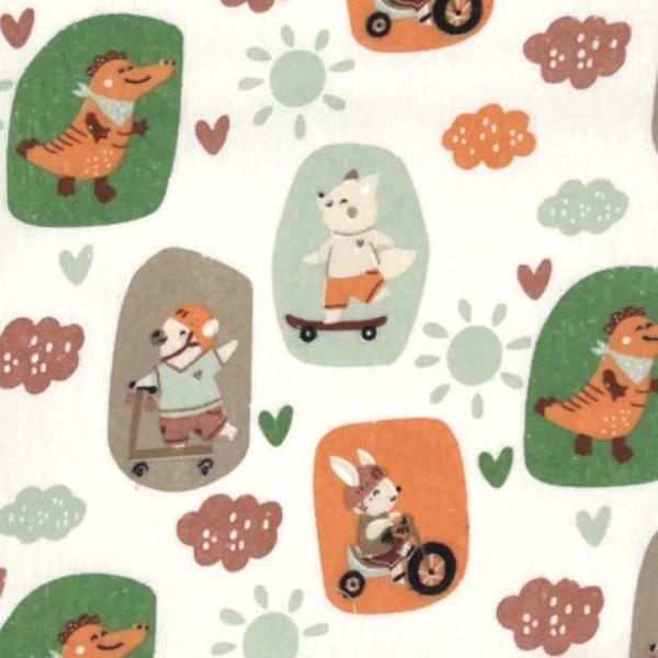 Білоземельна тканина Фланель (байка) звірятка дитяча 240 см для пелюшок, постільної білизни, бортиків ліжечка в рулоні 25 м