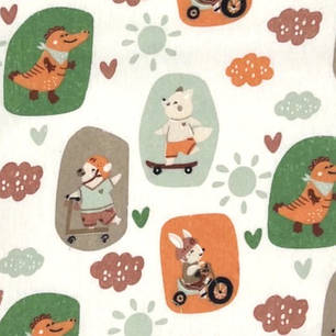 Білоземельна тканина Фланель (байка) звірятка дитяча 240 см для пелюшок, постільної білизни, бортиків ліжечка в рулоні 25 м, фото 1