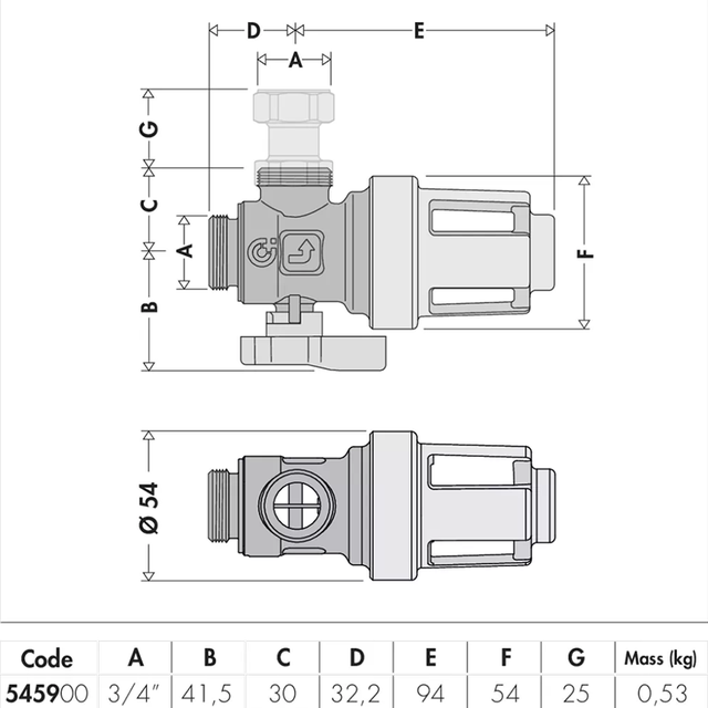 Магнітний фільтр-дешламатор для котла Caleffi XS розміри магнітний фільтр-дешламатор для газового котла_магнитный фільтр для газового котла_5459 Caleffi XS магнітний фильтр_Caleffi украина_Caleffi купити інтернет магазин_комплектующие для газового котла_комплектующие для системи опалення