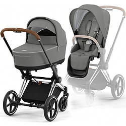 Cybex Priam 4.0 коляска 2 в 1 Mirage Grey шасі Chrome Brown