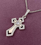 Срібний хрест кулон з золотими вставками 0109,55, фото 2