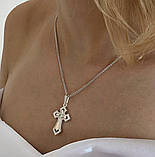 Срібний хрест кулон з золотими вставками 0109,55, фото 3