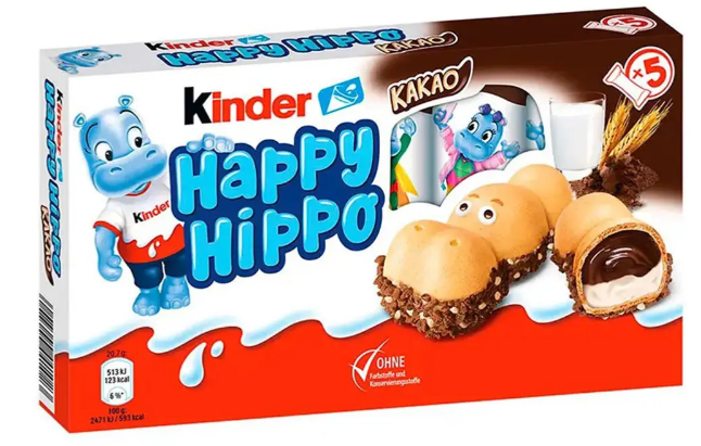 Батончики бегемотики Kinder happy hippo 5 шт