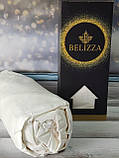 Простирадло сатинове на резинці з наволочками 160 або 180 на 200 см Belizza Home біле, фото 5