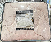 Одеяло плюшевое евро размер 195*215 см Турция Unicolor пудровое
