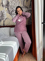 Женский теплый костюм для дома(пижама) на большие размеры полубатал XL, 2XL, 3XL