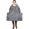 Толстовка-плед з капюшоном і рукавами Huggle Hoodie Blanket Серый, фото 6