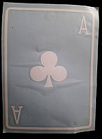 Виниловая наклейка на авто "Крестовый Туз", 14х10,5 см, белый