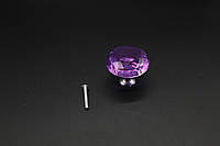 Ручка для декупажа. Стекло. 38х42мм Цвет "фиолетовый"