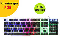 Мембранная игровая клавиатура с подсветкой клавиш JEDEL K500 Клавиатура для ПК RGB подсветка Eng/Укр/Рус