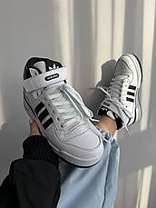 Жіночі кросівки Adidas Forum Mid White Black (с мехом) FY7939, фото 5