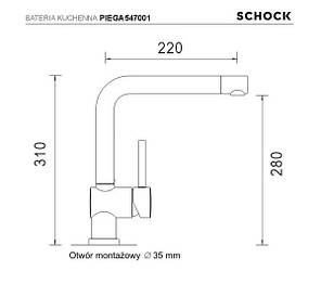 Змішувач Schock Piega 547001 - полярний білий - латунь, фото 3
