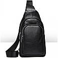 Чоловіча класична сумка-слінг на одне плече із натуральної шкіри, фото 3