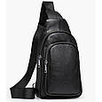 Чоловіча класична сумка-слінг на одне плече із натуральної шкіри, фото 2