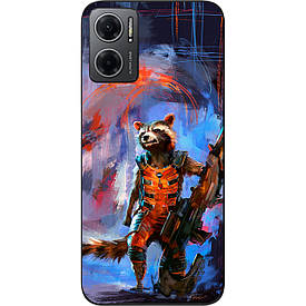 Силіконовий чохол Case для Xiaomi Redmi Note 11E з картинкою Єнот Ракета