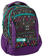 Рюкзак жіночий міський з орнаментом PASO 22L фіолетовий Toyvoo
