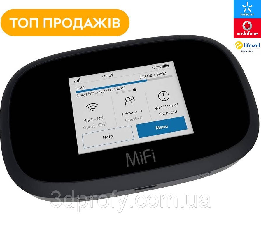 Комплект мобільний wifi роутер 4g для інтернету модеми 4G/3G LTE Novatel MIFI 8000 L з сім картою та з акумулятором Укр.меню