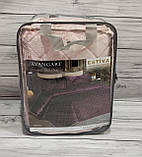 Покривало велюрове стьобане 250 на 260 см з наволочками Lizbon Home Туреччина рожеве, фото 4