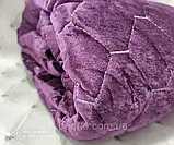 Покривало велюрове стьобане 250 на 260 см з наволочками Lizbon Home Туреччина фіолетове, фото 3