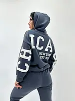 Жіночий спортивний костюм брюки з високою посадкою на флісі