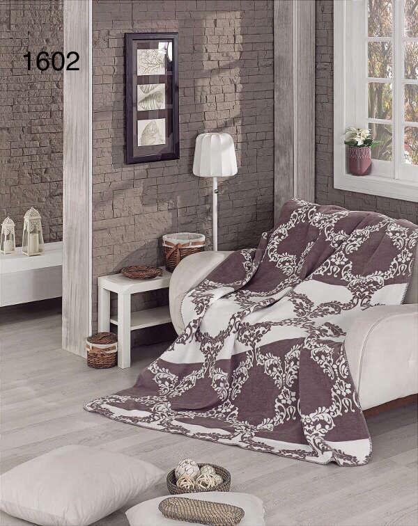 Плед полуторний бавовняний з бахромою 150 на 200 см Altinpamuk 02, фото 1